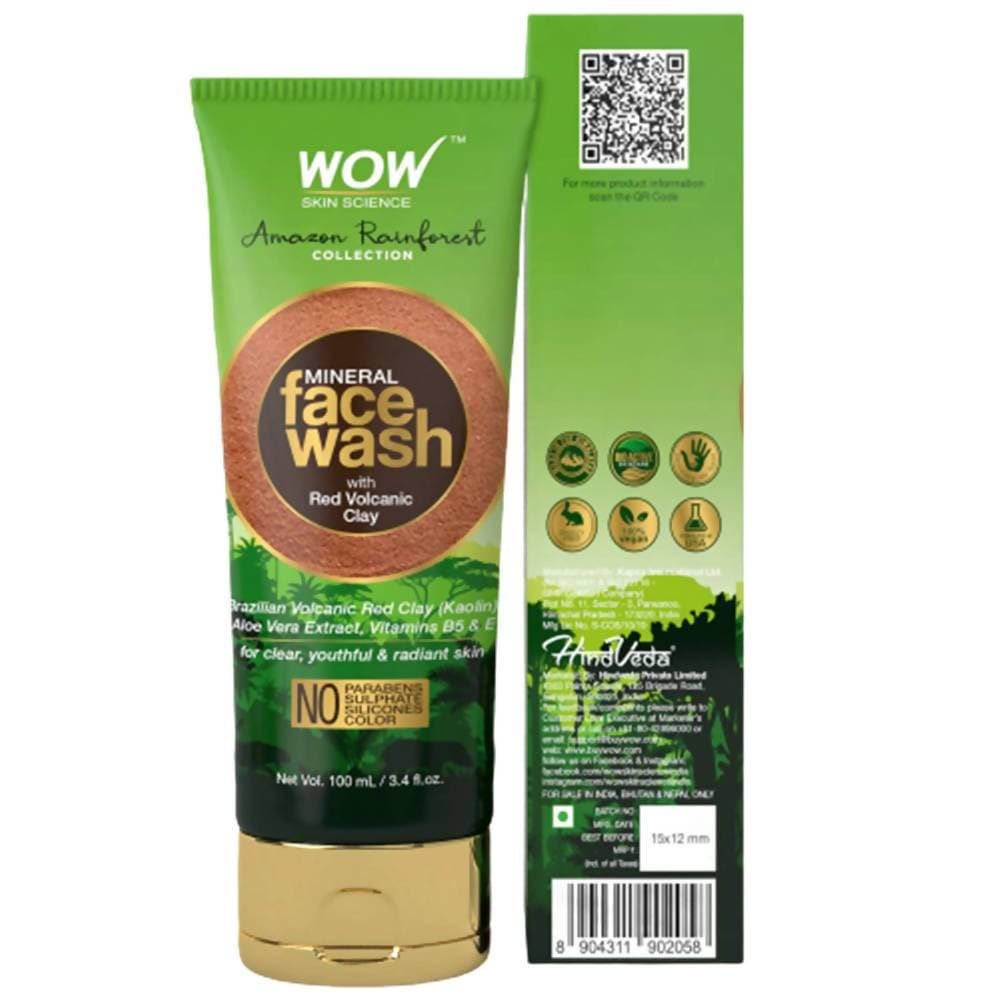 Wow Skin Science Mineral Face Wash with Red Volcanic Clay - Drmedicart