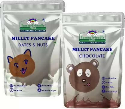 TummyFriendly Foods Millet Pancake Mix Combo Chocolate, Dates, Nuts. HealthyBreakfast Cocoa Powder, Australia, Canada 