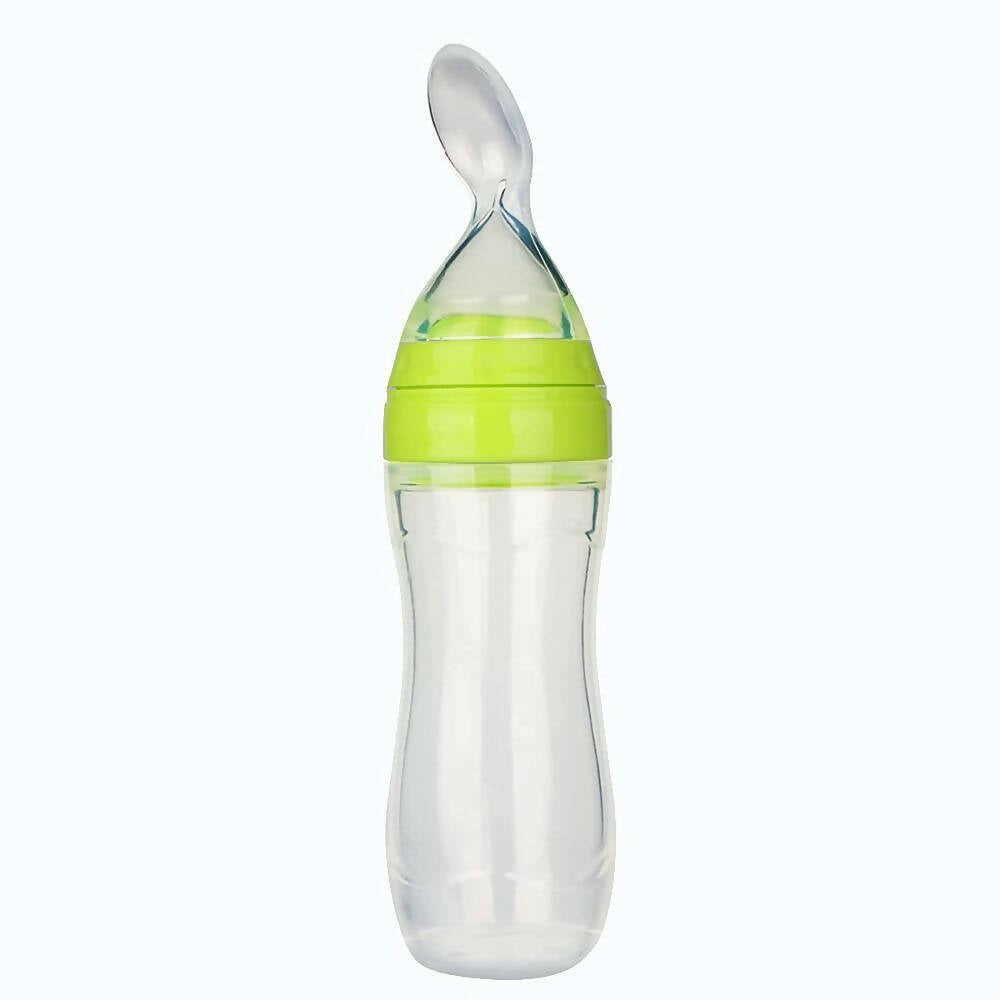 Safe-O-Kid Easy Squeezy Silicone Food Feeder Spoon (Soft Tip) BottleGreen90mL, Australia, Canada 