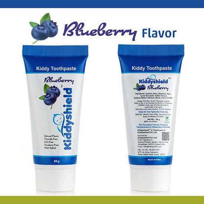 Kiddyshield Fluoride Free Formula Baby Toothpaste Blueberry For Kids 1+ Years