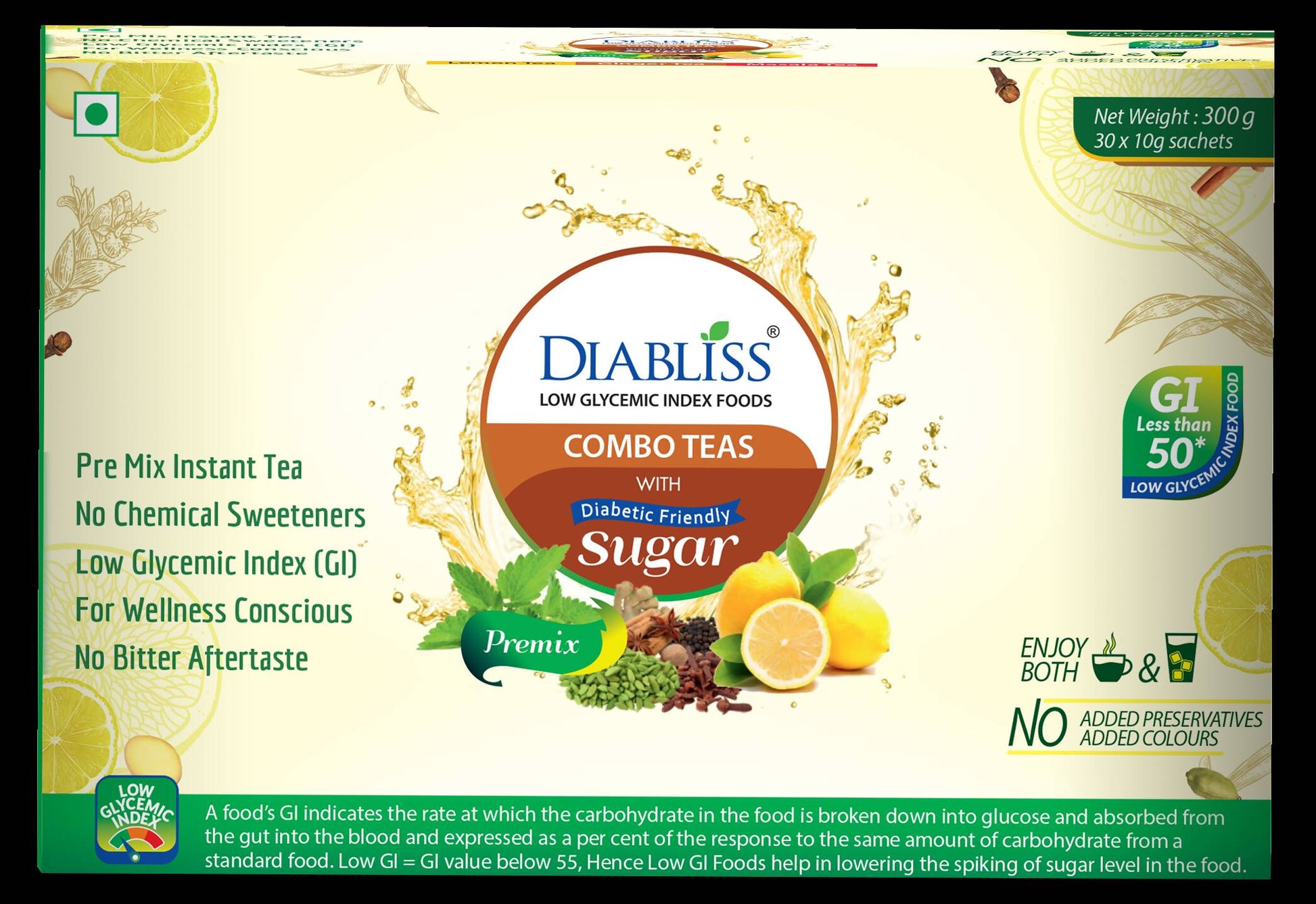 Diabliss Combo Teas with Diabetic Friendly Sugar TrueCure