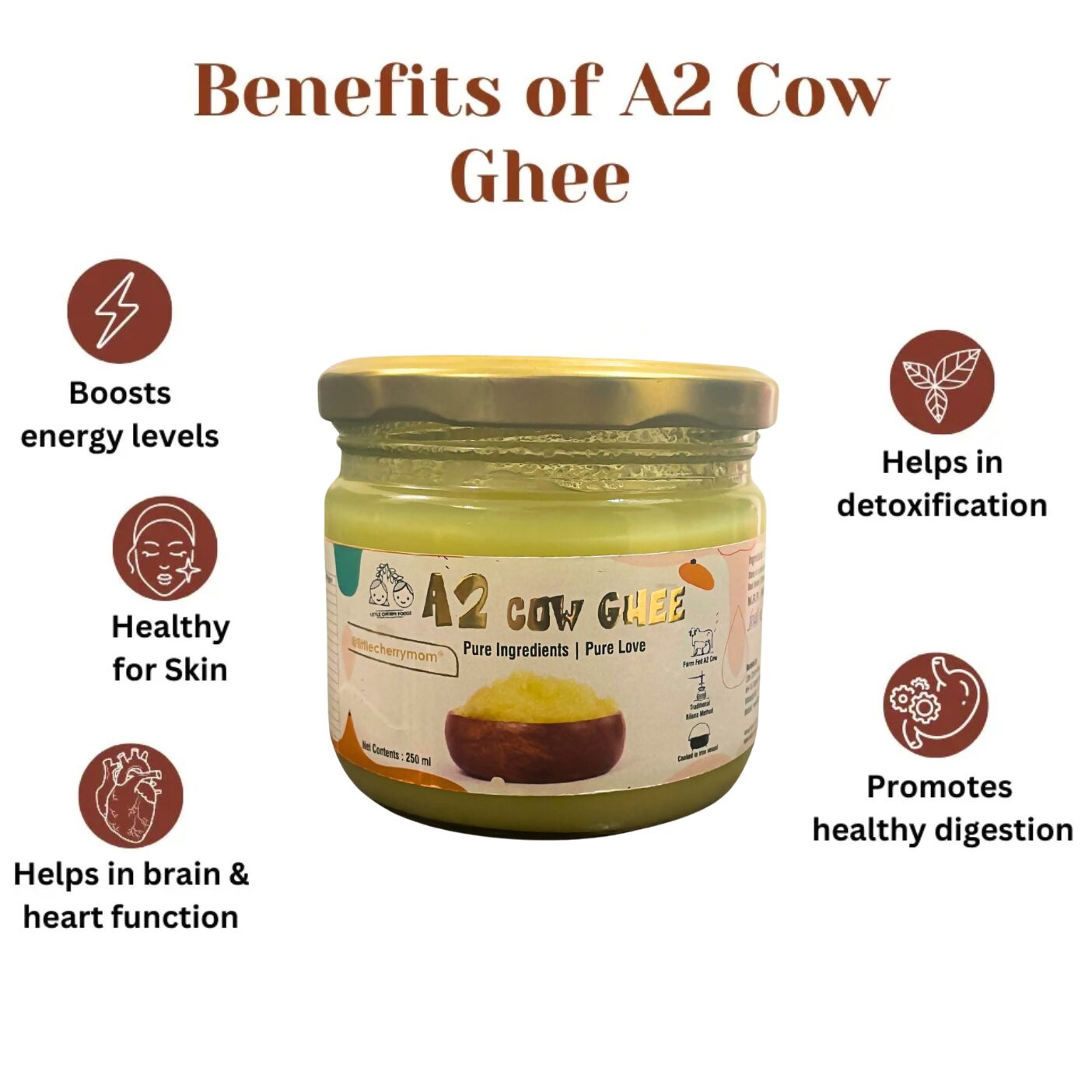 Littlecherrymom A2 Bilona Cow Ghee | Certified Pure Cow Ghee | Nutritious Organic Desi Ghee