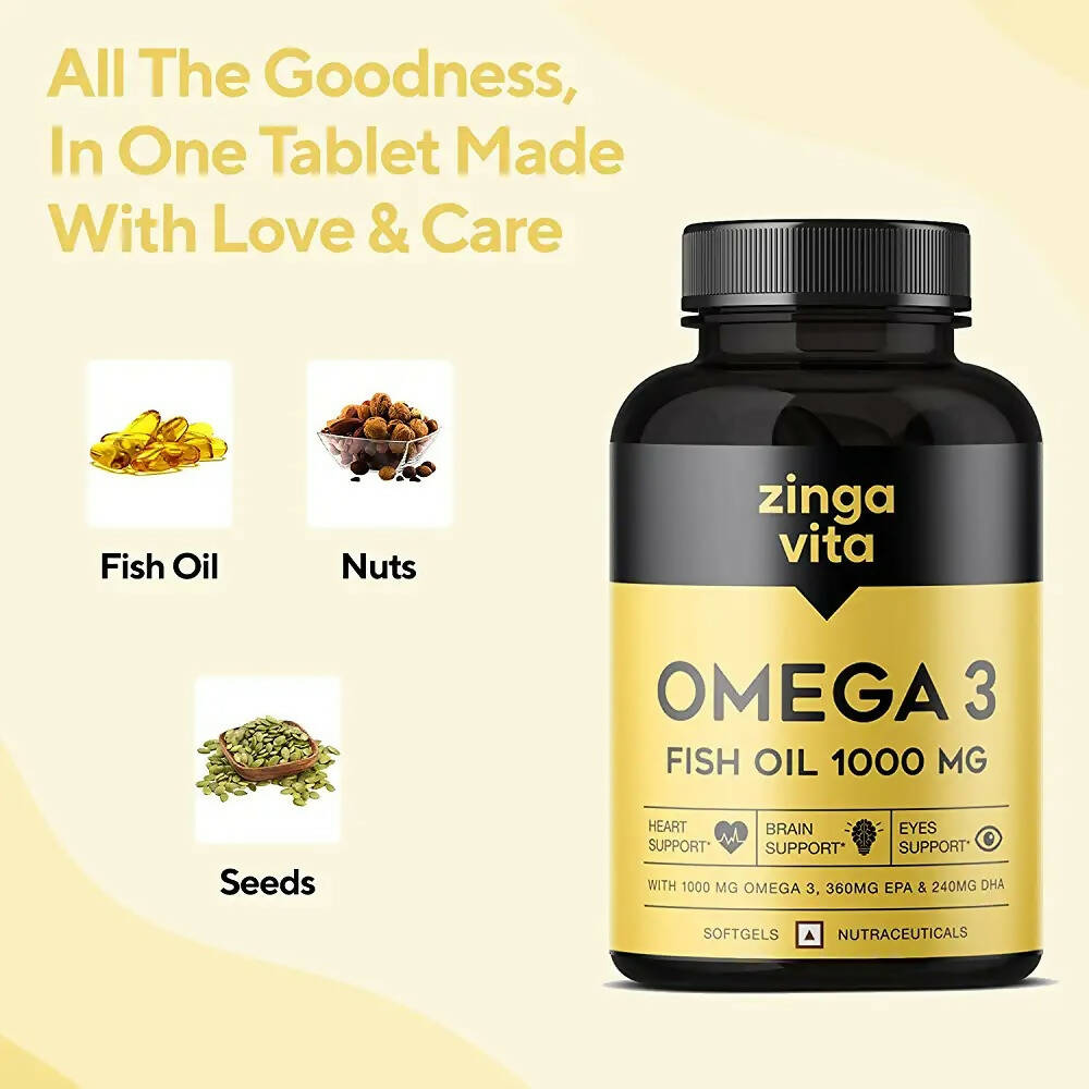 Zingavita Omega 3 Fish Oil 1000mg Softgels - Drmedicart