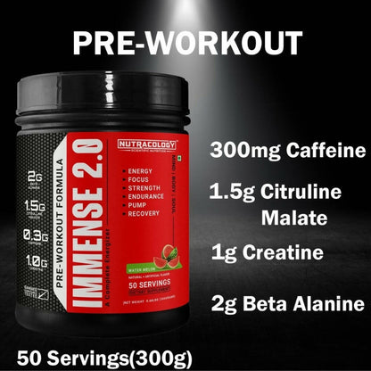 Nutracology Immense 2.0 Pre-Workout For Performance Strength & Energy Boost