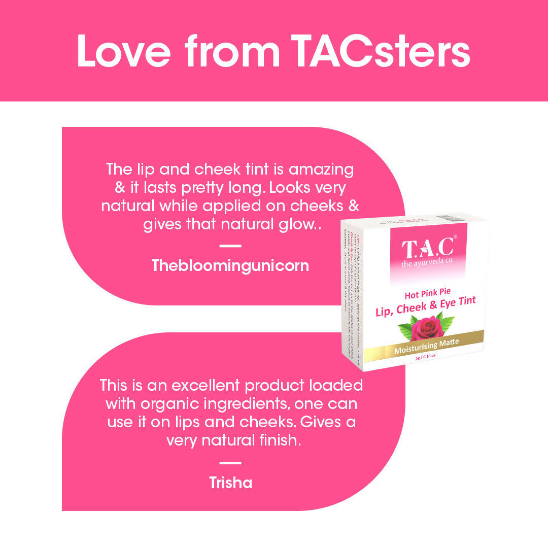 TAC - The Ayurveda Co. Hot Pink Lip, Cheek & Eye Tint