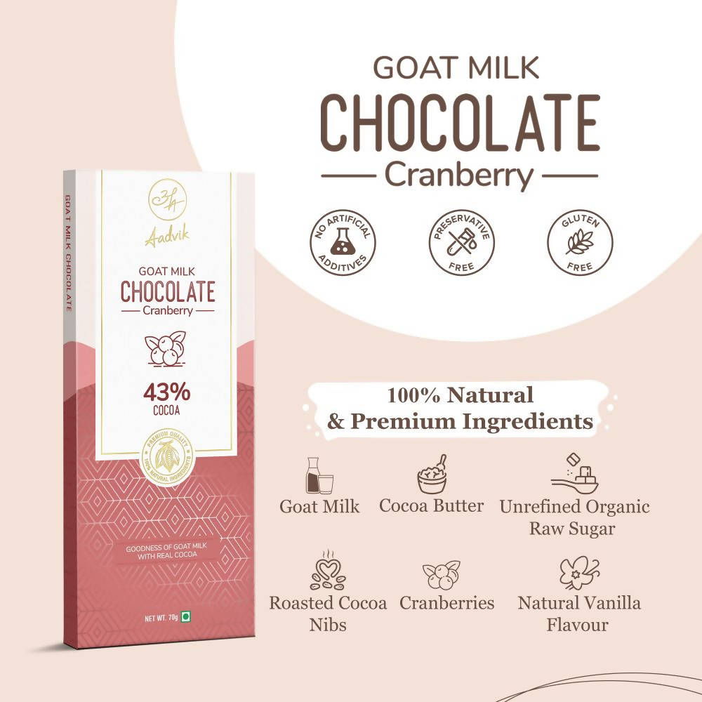 Aadvik Goat Milk Chocolate - Cranberry - Drmedicart