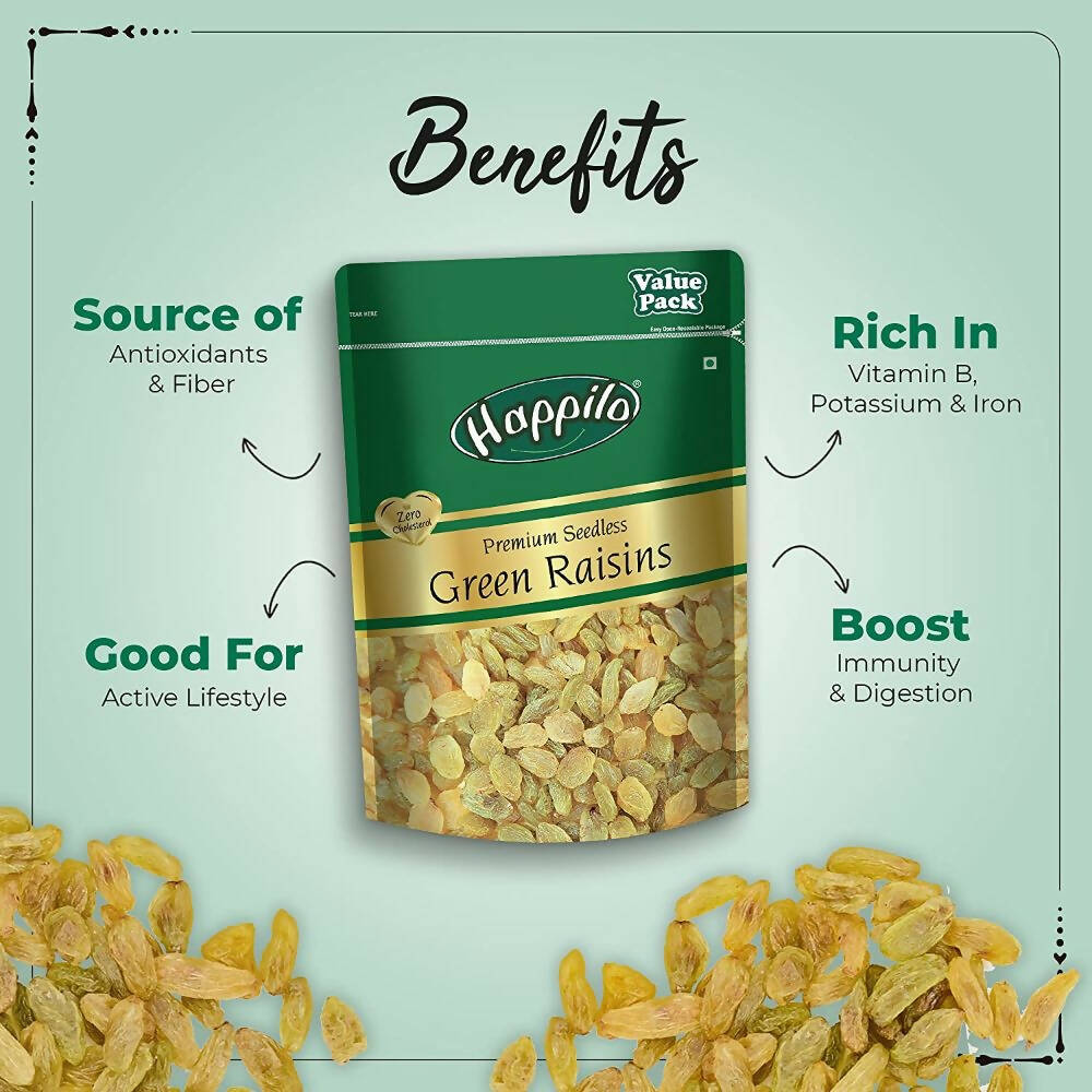 Happilo Premium Super Value Combo (Californian Almonds, Whole Cashews, Pistachios, Seedless Green Raisins)