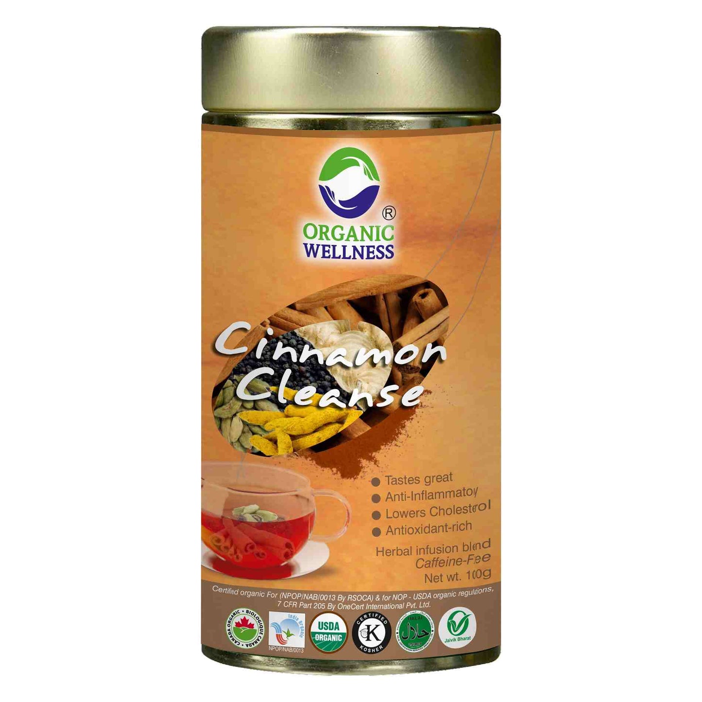 Organic Wellness Cinnamon Cleanse Leaf Tea Tin Pack