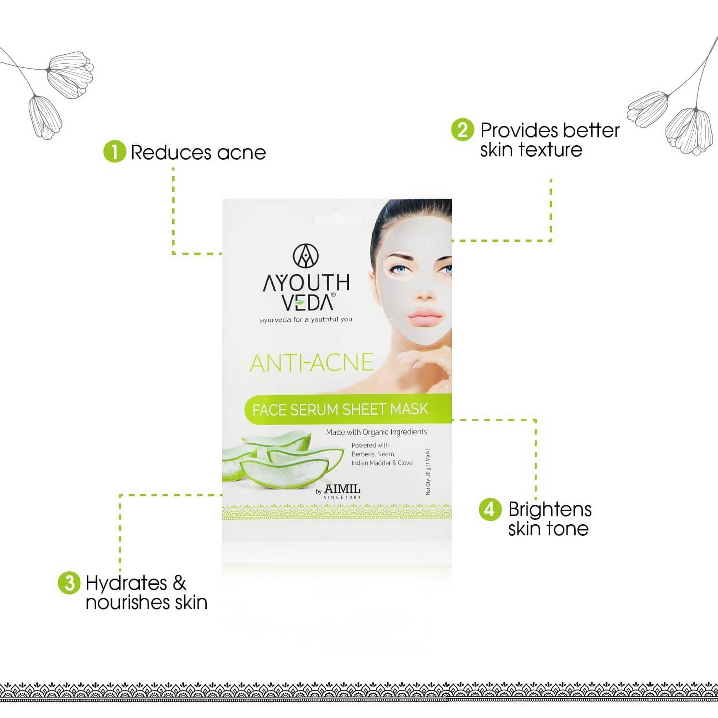 Ayouthveda Anti Acne Face Serum Sheet Mask