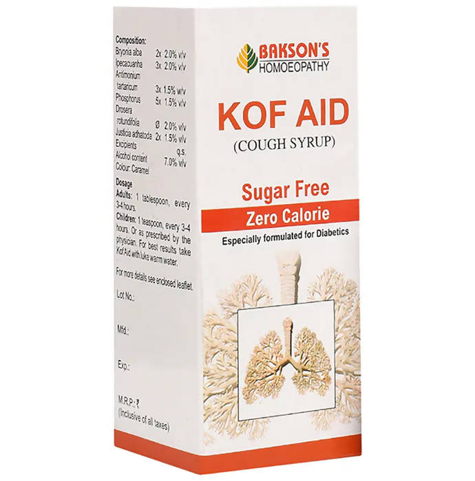 Bakson's Homeopathy Kof Aid Syrup Sugar Free 