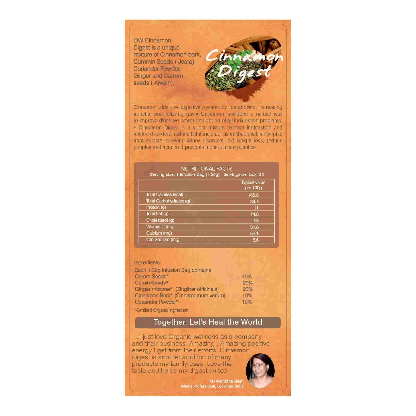 Organic Wellness Cinnamon Digest Teabags