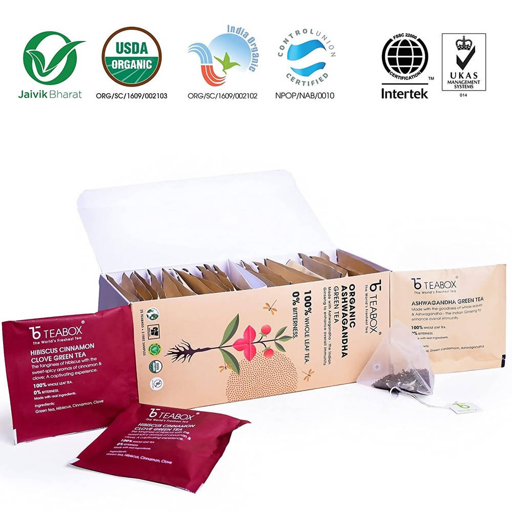 Teabox Organic Ashwagandha Green Tea Bags - Drmedicart