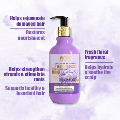 Wow Skin Science Rice Water And Lavender Shampoo - Drmedicart