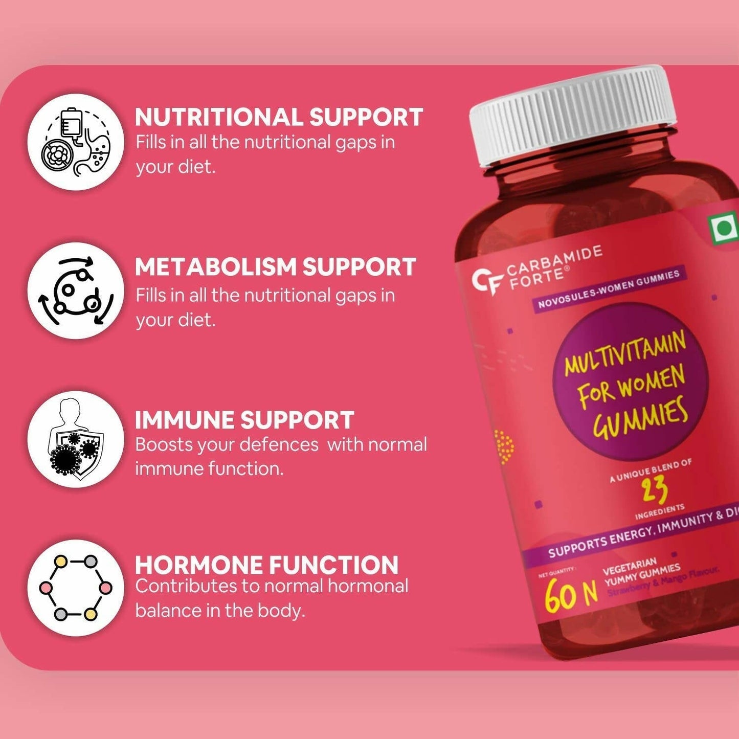 Carbamide Forte Multivitamin Gummies for Women for Hair, Skin & Nails