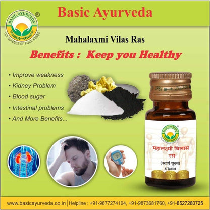 Basic Ayurveda Mahalaxmi Vilas Ras (With Gold) Tablets