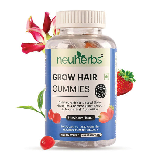 Neuherbs Grow Hair Gummies (No Added Sugar) Strawberry Flavor TrueCure