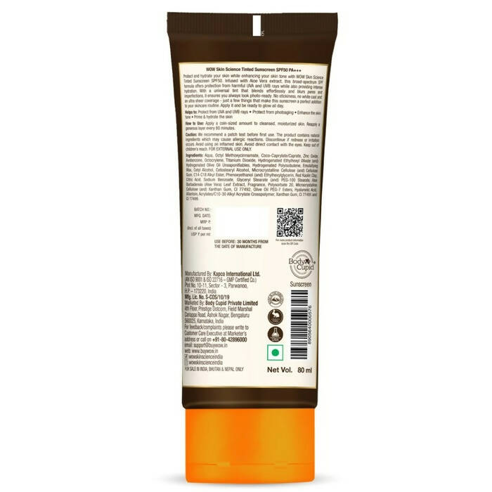 Wow Skin Science Tinted Sunscreen SPF50 Pa+++ - Drmedicart