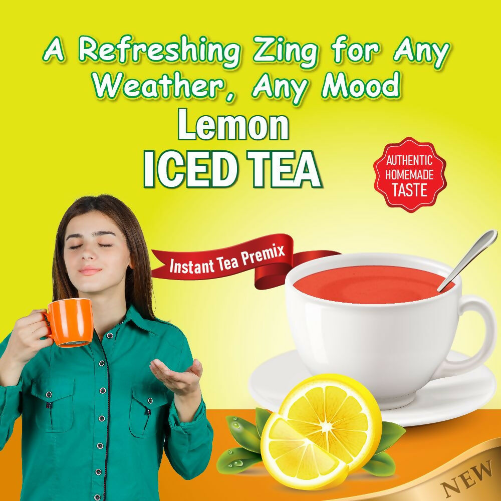 Naivedyam Lemon Iced Instant Tea Premix Powder Sachets