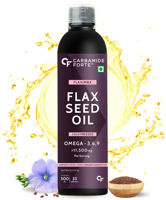 Carbamide Forte Flaxseed Omega 3 6 9 Oil for Eating Skin & Hair Growth TrueCureN