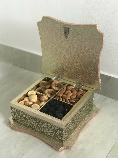 SK Mithaii | Assorted Meenakari Design Dry Fruit Box | Almonds | Apricots | Figs | Black Resins