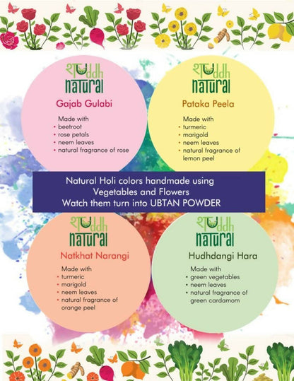 Shuddh Natural Edible Wholistic Colour | Ayurvedic Thandai Powder | Ubtan Based Herbal Gulal | Holi Gift Hamper | Natural Honey