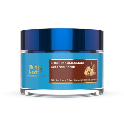 Blue Nectar Gel Face Scrub With Plant Based Vitamin E & Walnut For Gentle Exfoliation & Skin Brightening   