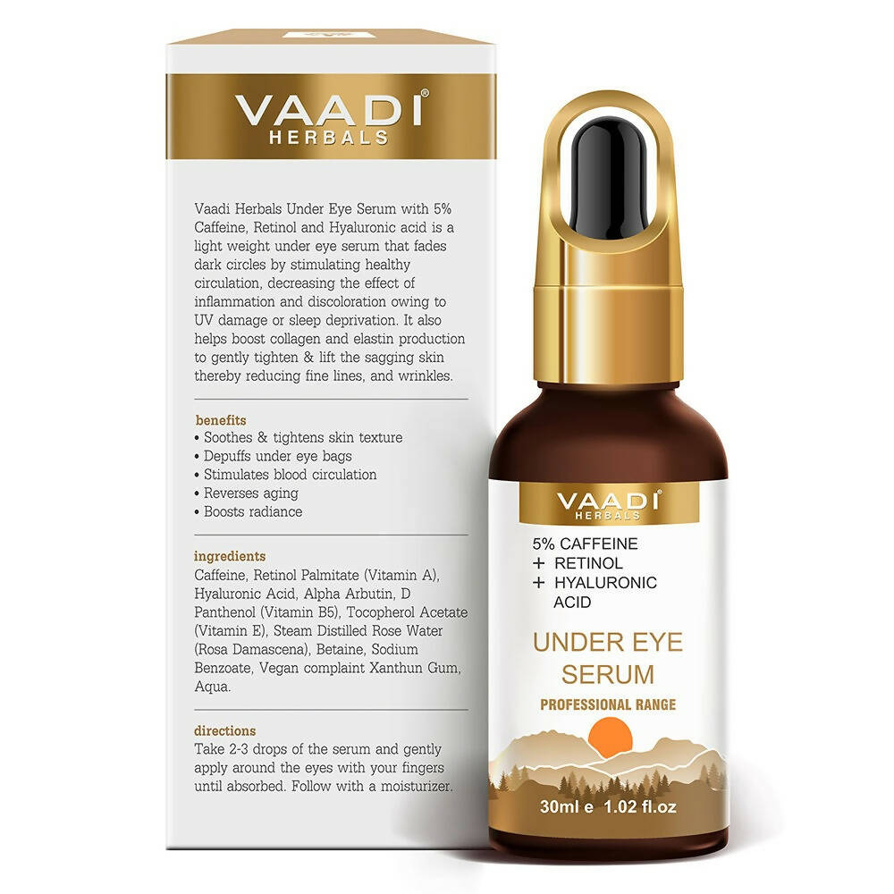 Vaadi Herbals Under Eye Serum With 5% Caffeine & Retinol & Hyaluronic Acid