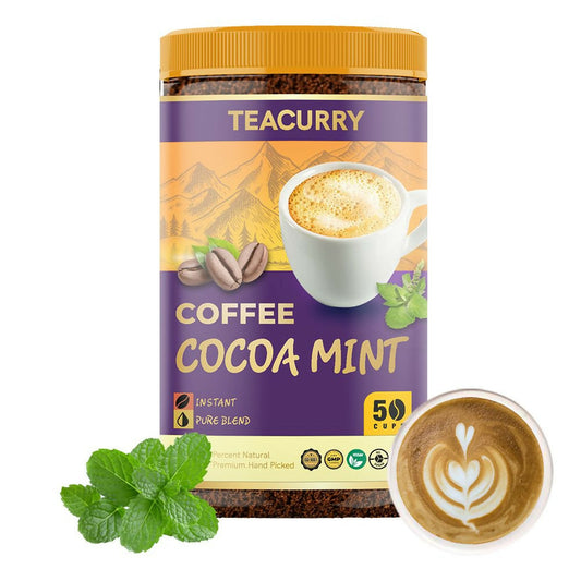 Teacurry Mint Cocoa Coffee - Arabica Freeze Dried Coffee for Instant Hot & Cold Coffee