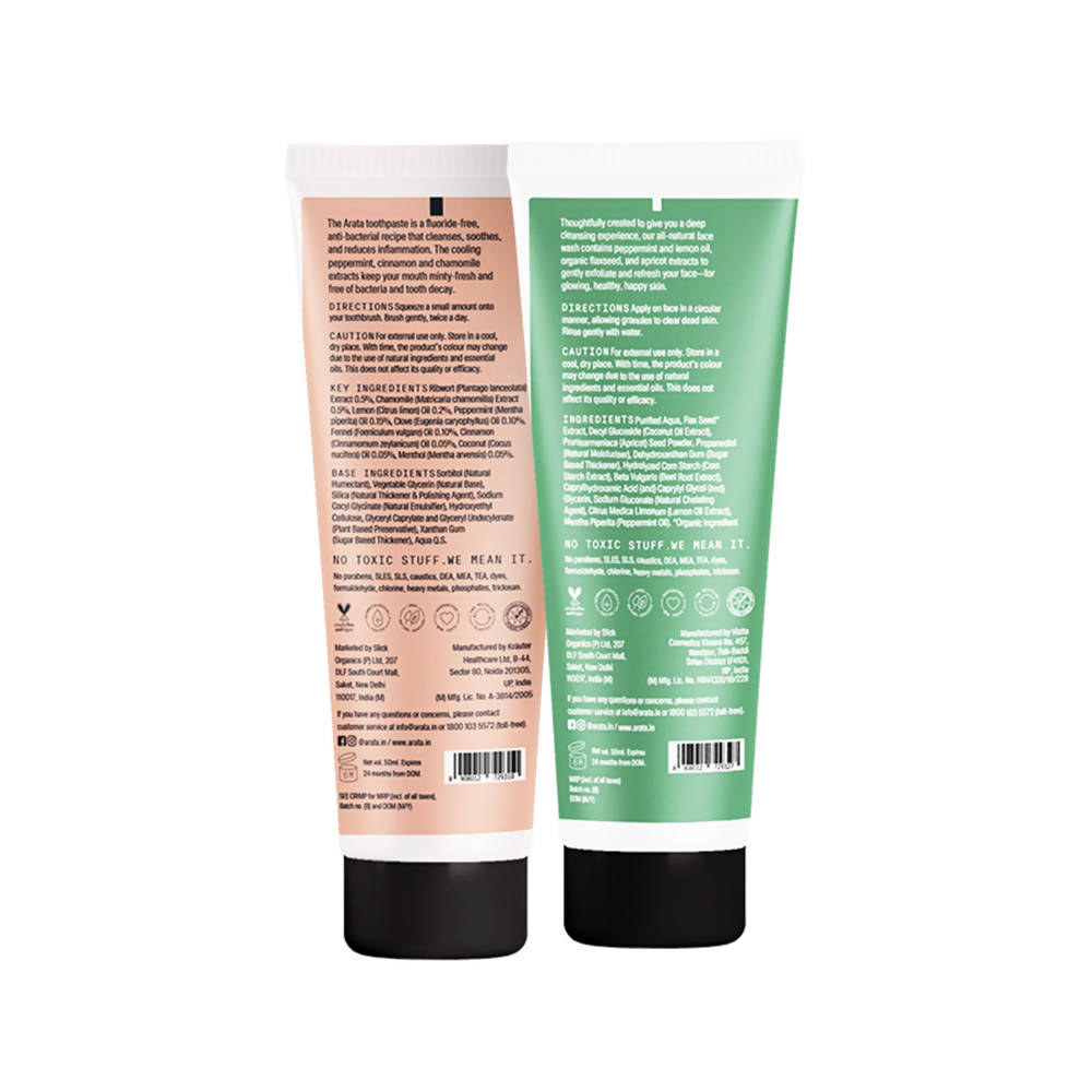 Arata Face wash & Toothpaste Combo