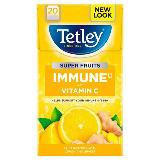 Tetley Fruit Infusions With Lemon And Ginger Tea Bags   