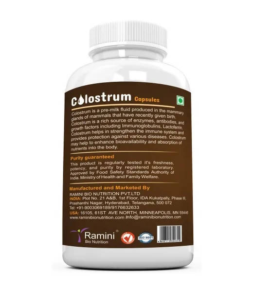 Ramini Bio Nutrition Colostrum 500mg Veg Capsules