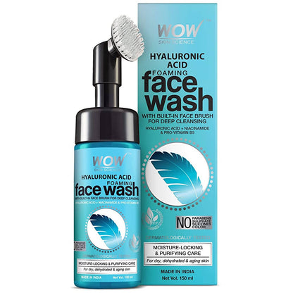 Wow Skin Science Hyaluronic Acid Foaming Face Wash With Built-In Brush TrueCure