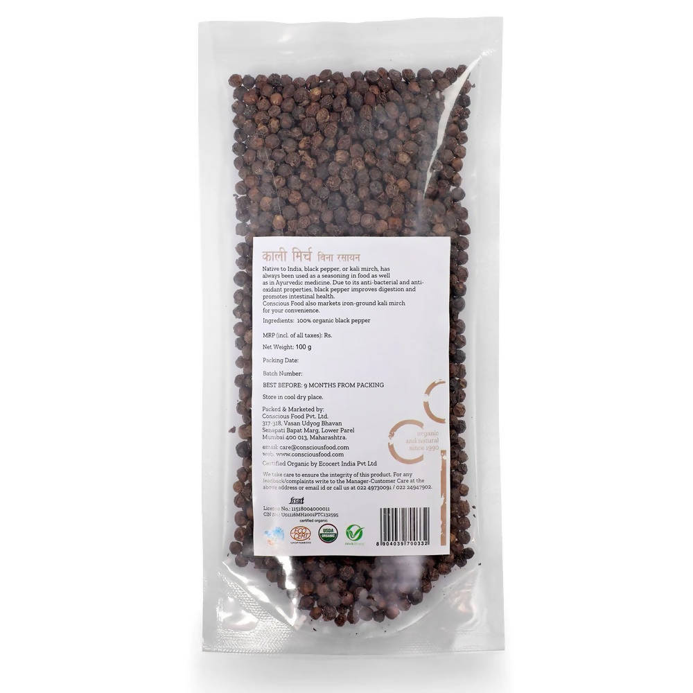 Conscious Food Organic Black Pepper (Kali Mirch)