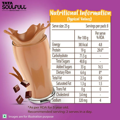 Tata Soulfull Nutri Drink+ For Kids With Millets - Chocolate Brownie Flavor