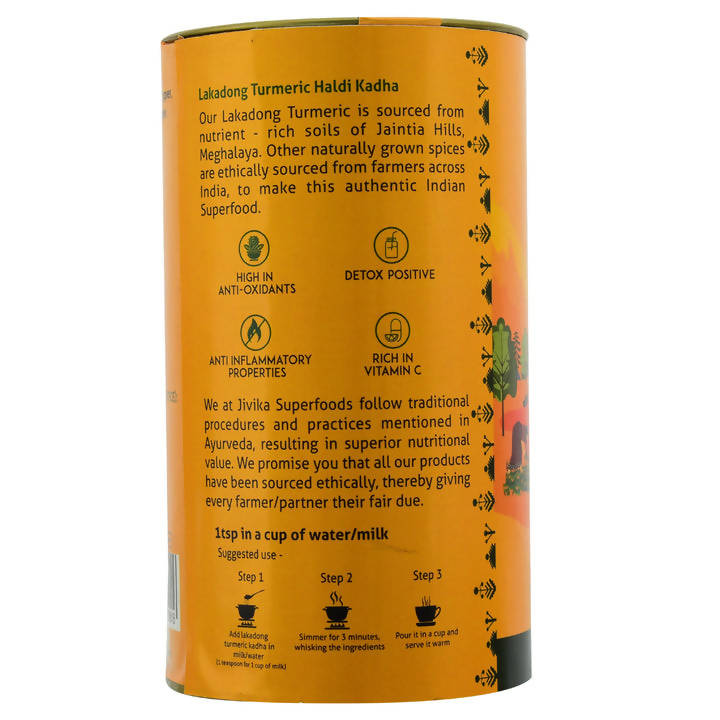 Jivika Naturals Lakadong Turmeric Haldi Kadha Latte Spice Mix