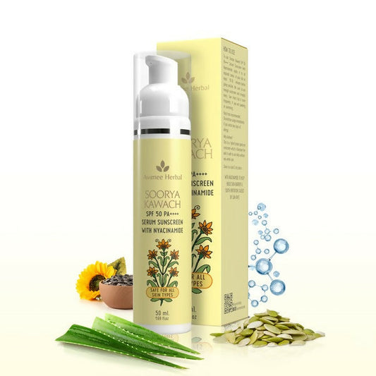 Avimee Herbal Soorya Kawach SPF 50 PA++++ Niacinamide Serum Sunscreen   