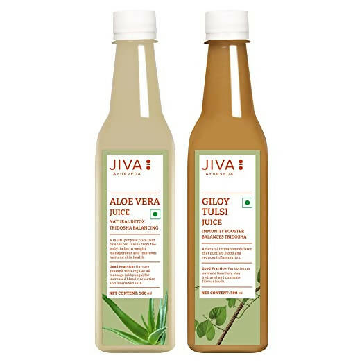 Jiva Ayurveda Aloe Vera Juice and Giloy Juice Combo  