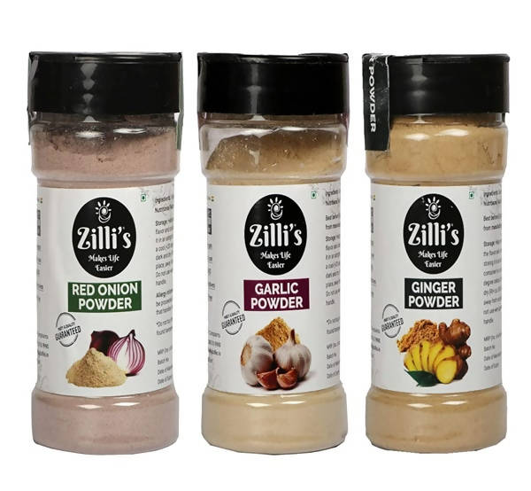 Zilli's Kitchen Combo-Onion Powder, Ginger Powder & Garlic Powder - Drmedicart