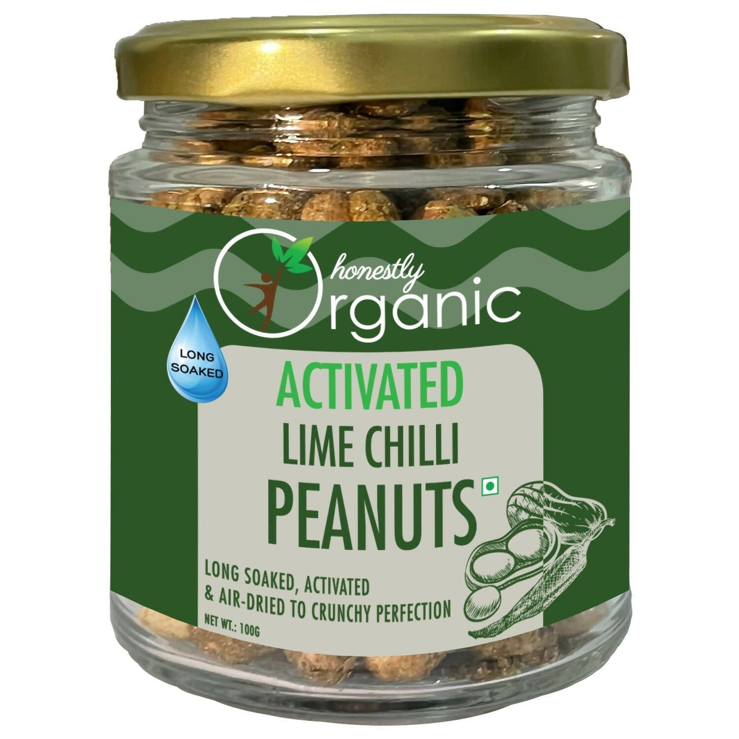 D-Alive Honestly Organic Activated Lime & Chilli Peanuts 