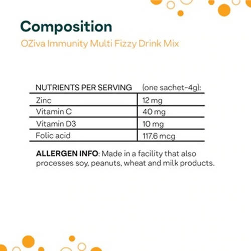 OZiva Plant Based Immunity Multivitamins Fizzy Drink Mix