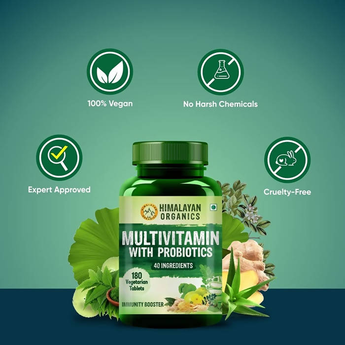 Himalayan Organics Multivitamin With Probiotics Vegetarian Tablets