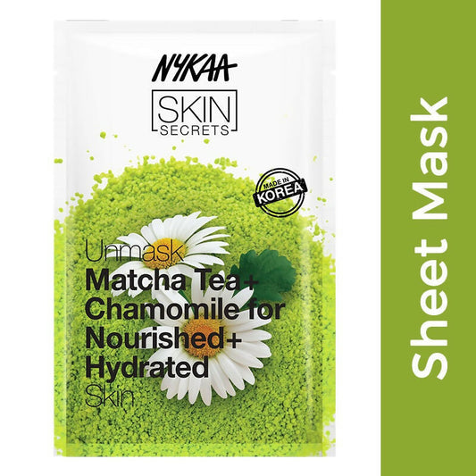 Buy Nykaa Skin Secrets Exotic Indulgence Matcha Tea+Chamomile Sheet Mask For Nourished & Hydrated Skin Online in USA from Chaijava. Fast shipping available.
