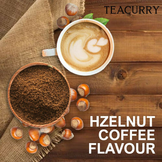 Teacurry Hazelnut Instant Coffee Powder - Arabica Freeze Dried Coffee for Instant Hot & Cold Coffee