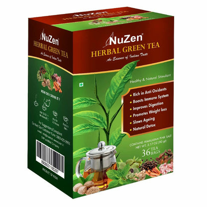 NuZen Herbal Green Tea Bags TrueCure