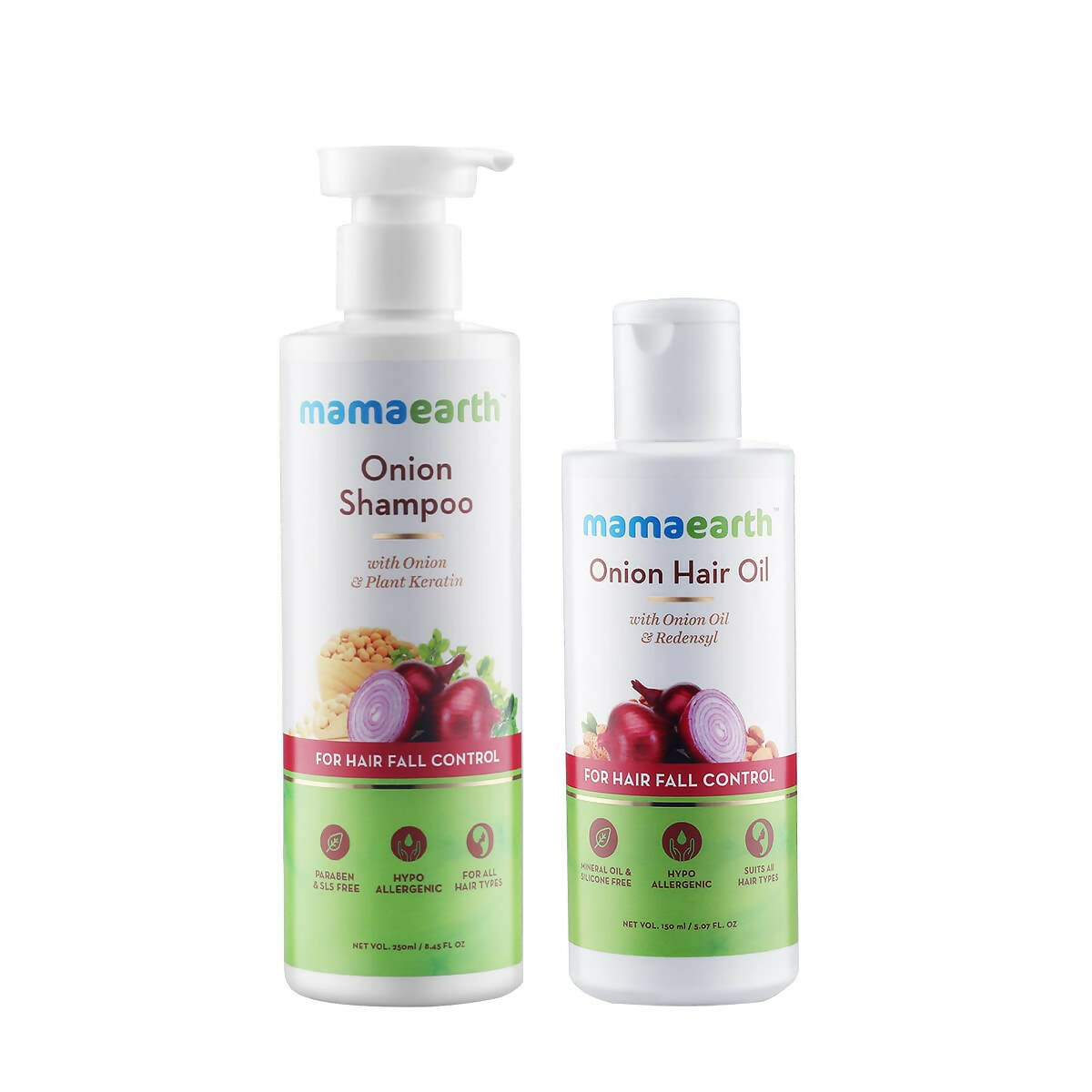 Mamaearth Onion Hair Oil and Onion Shampoo For Anti Hair Fall