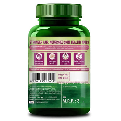 Himalayan Organics Biotin 10000 Mcg with Keratin, Amino Acids & Multivitamin Tablets