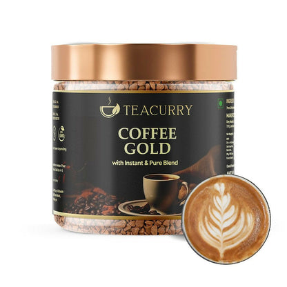 Teacurry Gold Instant Coffee Powder - Arabica Freeze Dried Coffee for Instant Hot & Cold Coffee