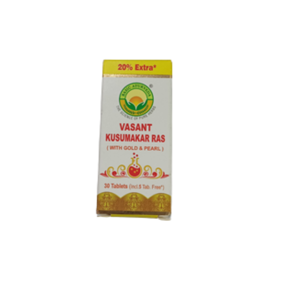 Basic Ayurveda Vasant Kusumakar Ras (With Gold) Tablets