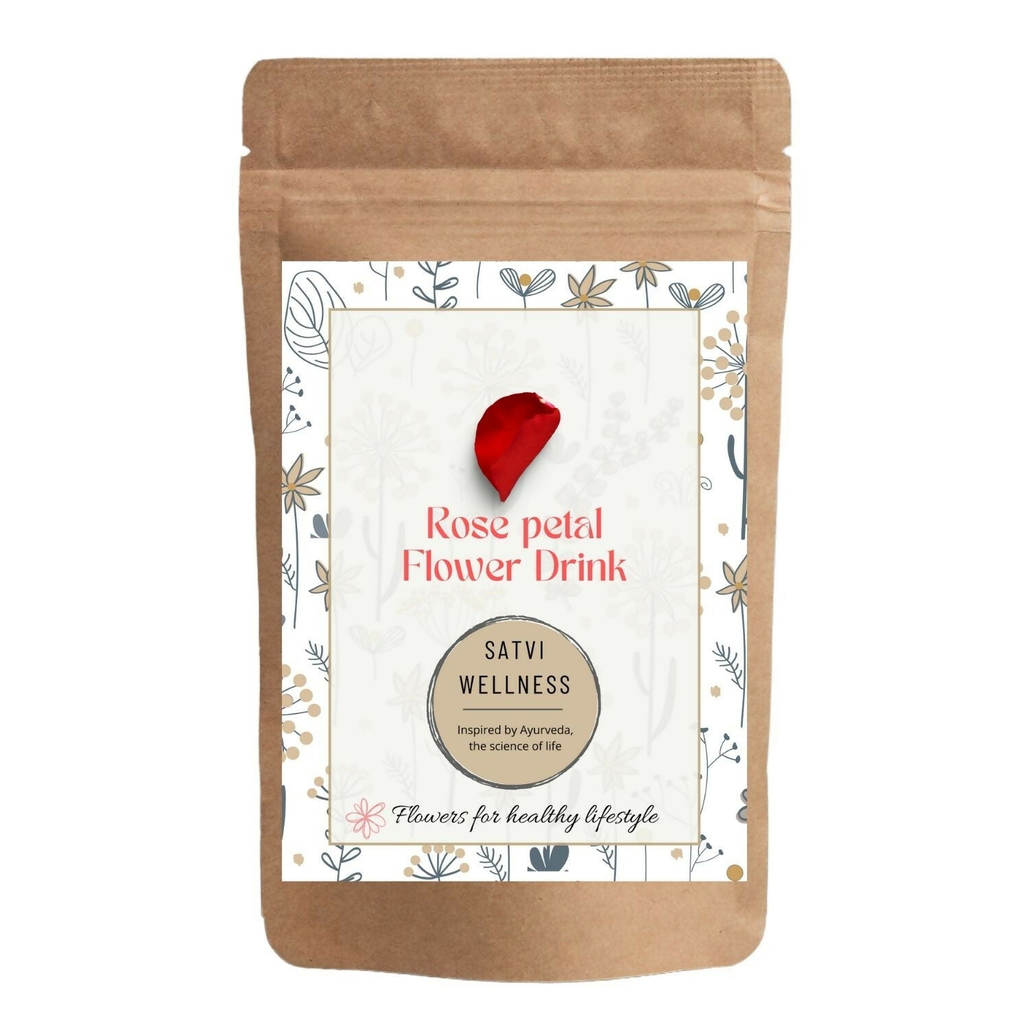 Satvi Wellness Rose petal flower Tea | Rose petal tea | Rose flower drink mix TrueCure