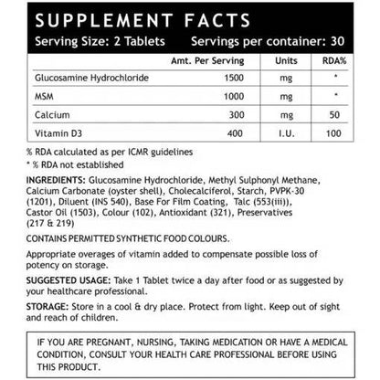 Inlife Glucosamine MSM Calcium Vitamin D3 Tablets